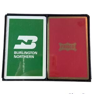 Vtg Burlington Northern Railway Playing Card Decks Sealed Boxed Collecting
